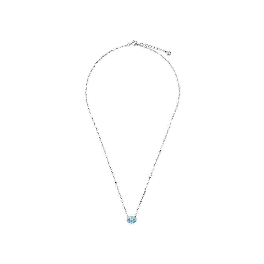 Collar de Plata de Ley 925 y Circonita Aguamarina acabado rodio - Unxo