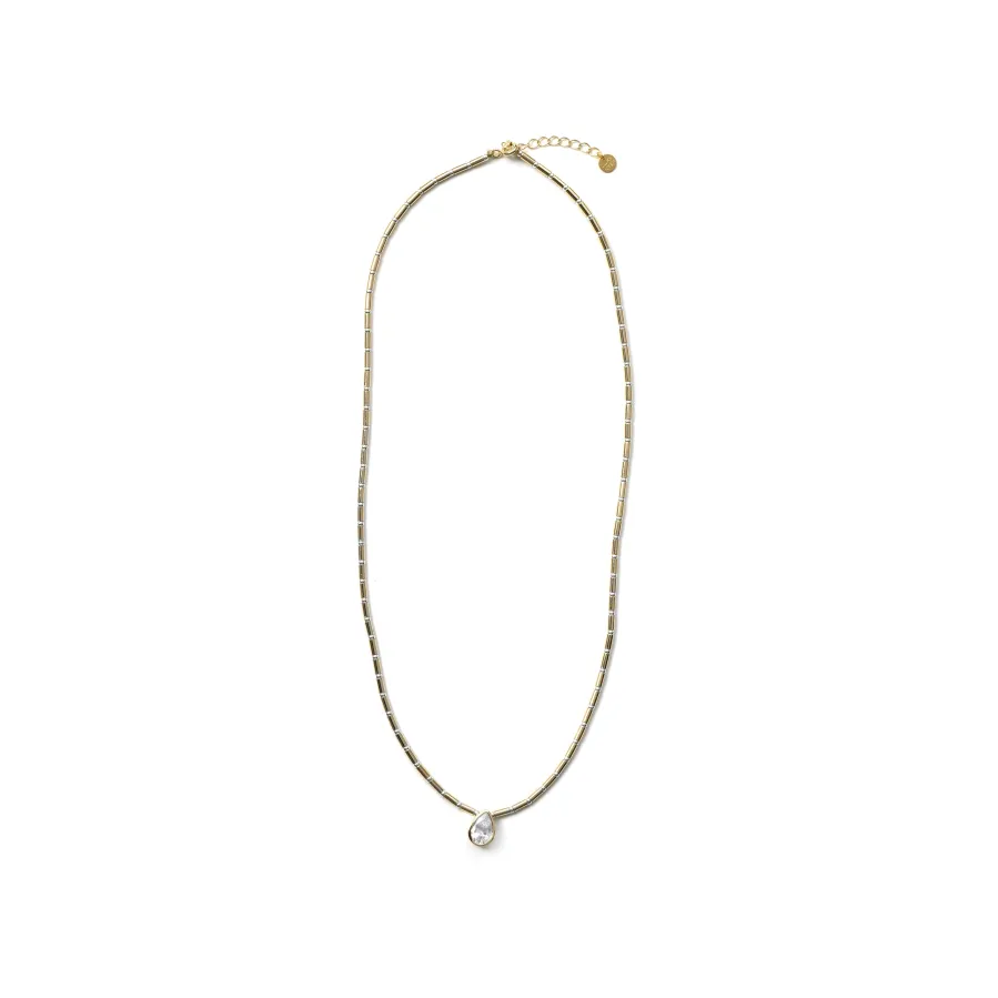 Collar de Plata de Ley 925 y Circonita Brillante acabado en oro amarillo de 18k - Gusva