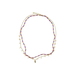 Collar de Plata de Ley 925 y Cristal Multicolor acabado oro 18k - Niarz