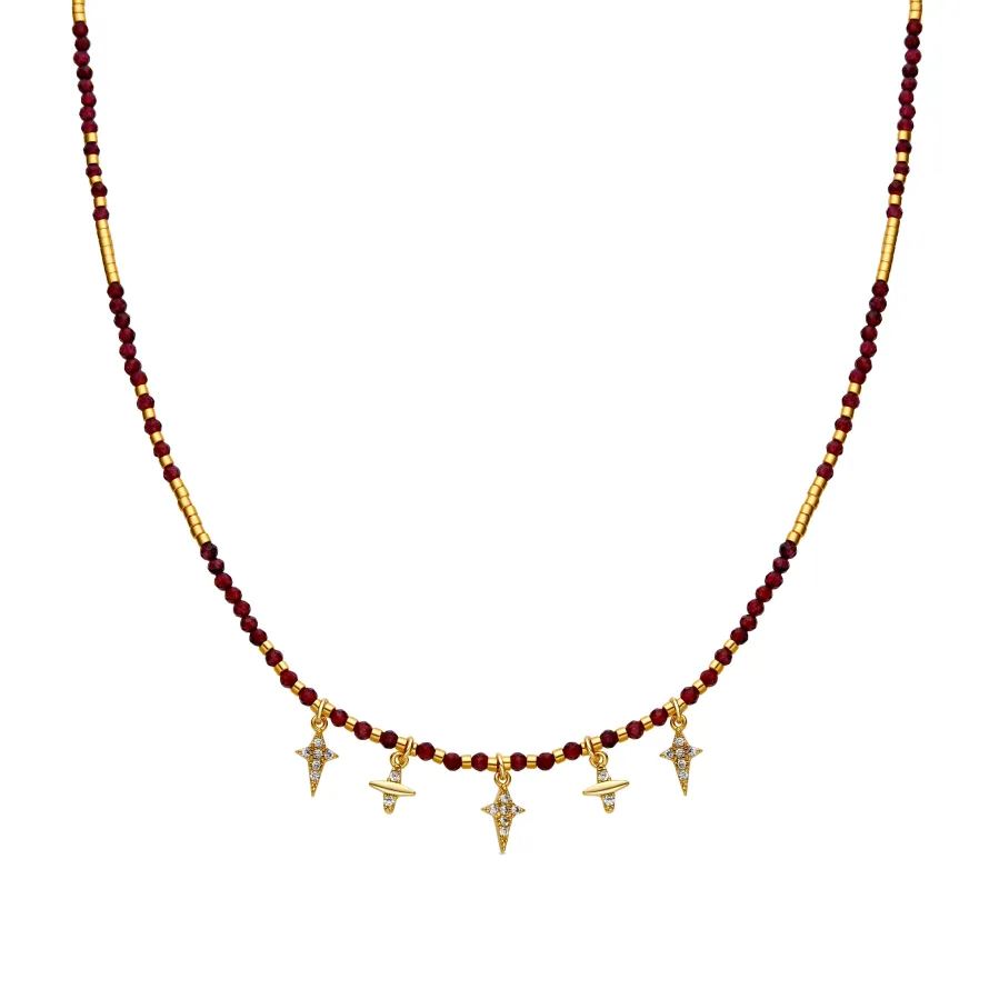 Collar de Plata de Ley 925 y Circonita Brillante acabado oro 18k - Paila