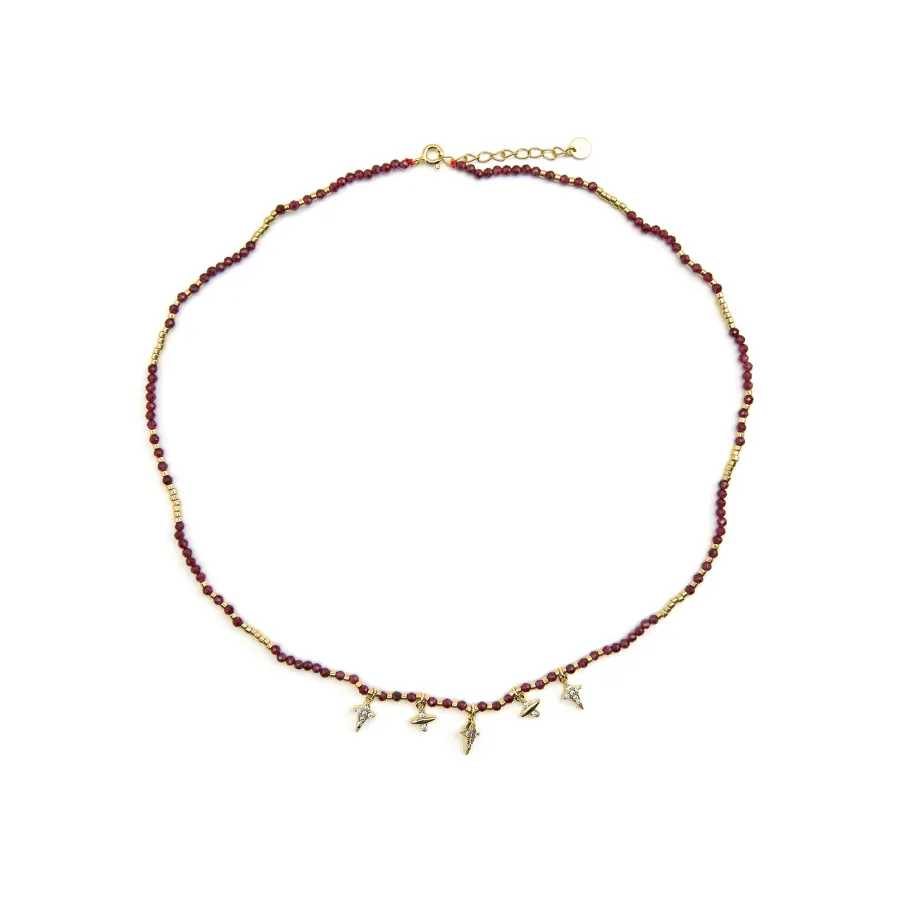 Collar de Plata de Ley 925 y Circonita Brillante acabado oro 18k - Paila