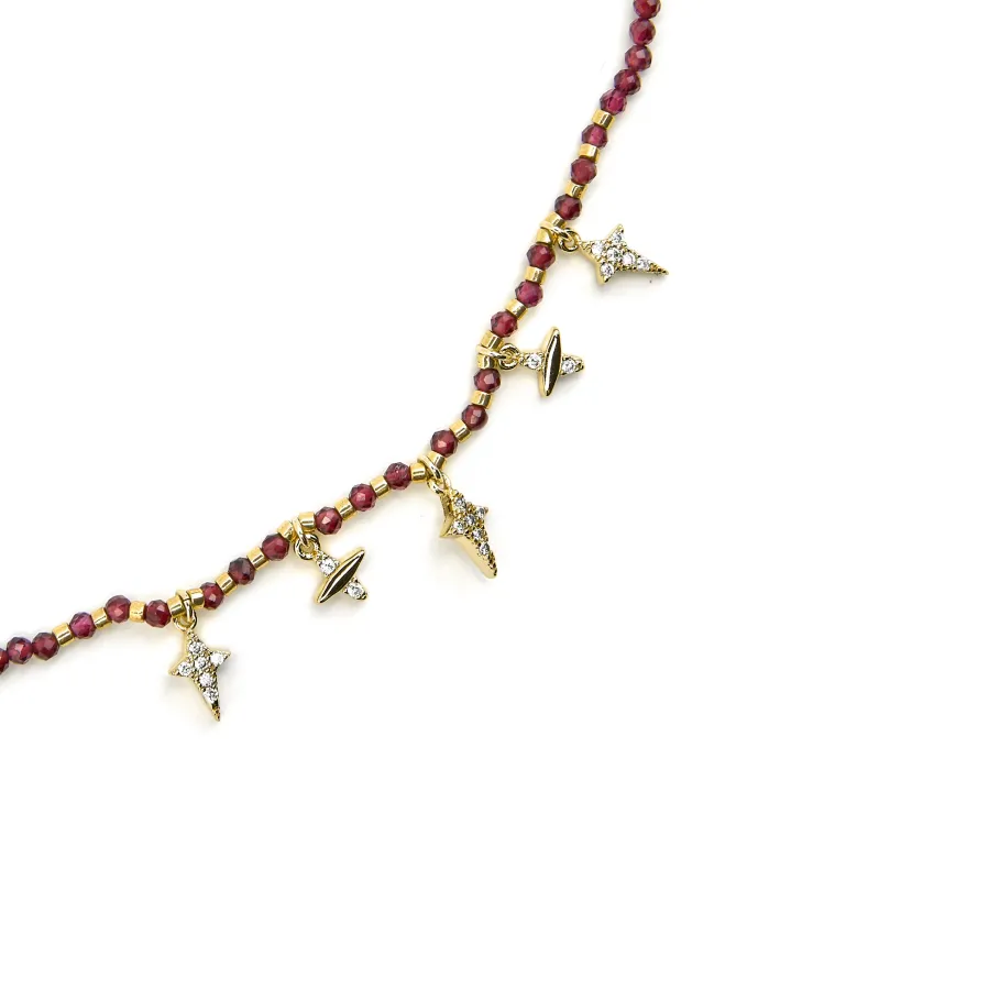 Collar de Plata de Ley 925 y Circonita Brillante acabado oro 18k - Paila