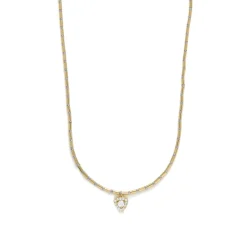 Collar de Plata de Ley 925 y Circonita Brillante acabado en oro amarillo 18k - Aldra