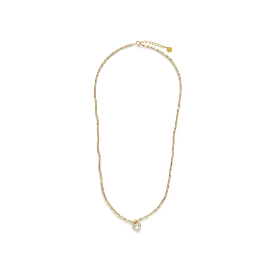 Collar de Plata de Ley 925 y Circonita Brillante acabado en oro amarillo 18k - Aldra