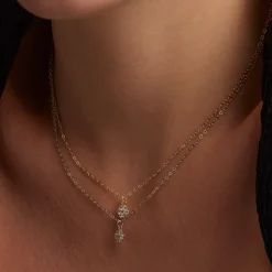 Collar de Plata de Ley 925 y Circonita Brillante acabado en oro amarillo 18K - Oris
