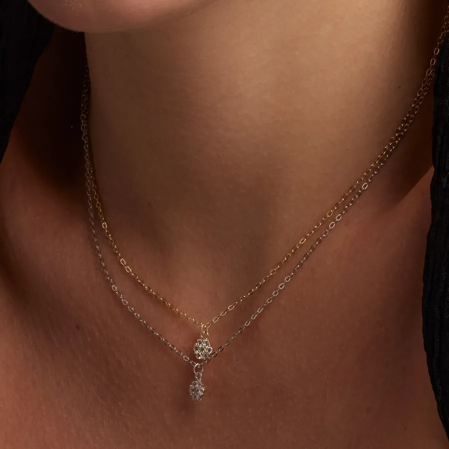 Collar de Plata de Ley 925 y Circonita Brillante acabado en oro amarillo 18K - Oris