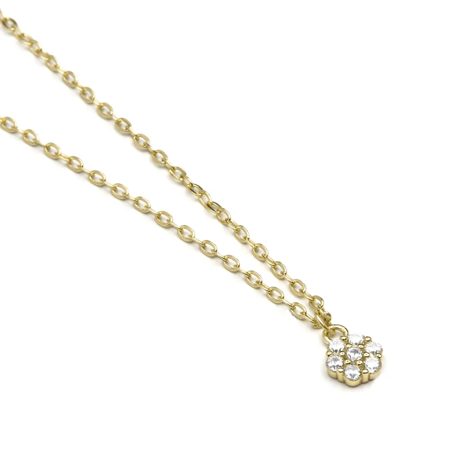 Collar de Plata de Ley 925 y Circonita Brillante acabado en oro amarillo 18K - Oris