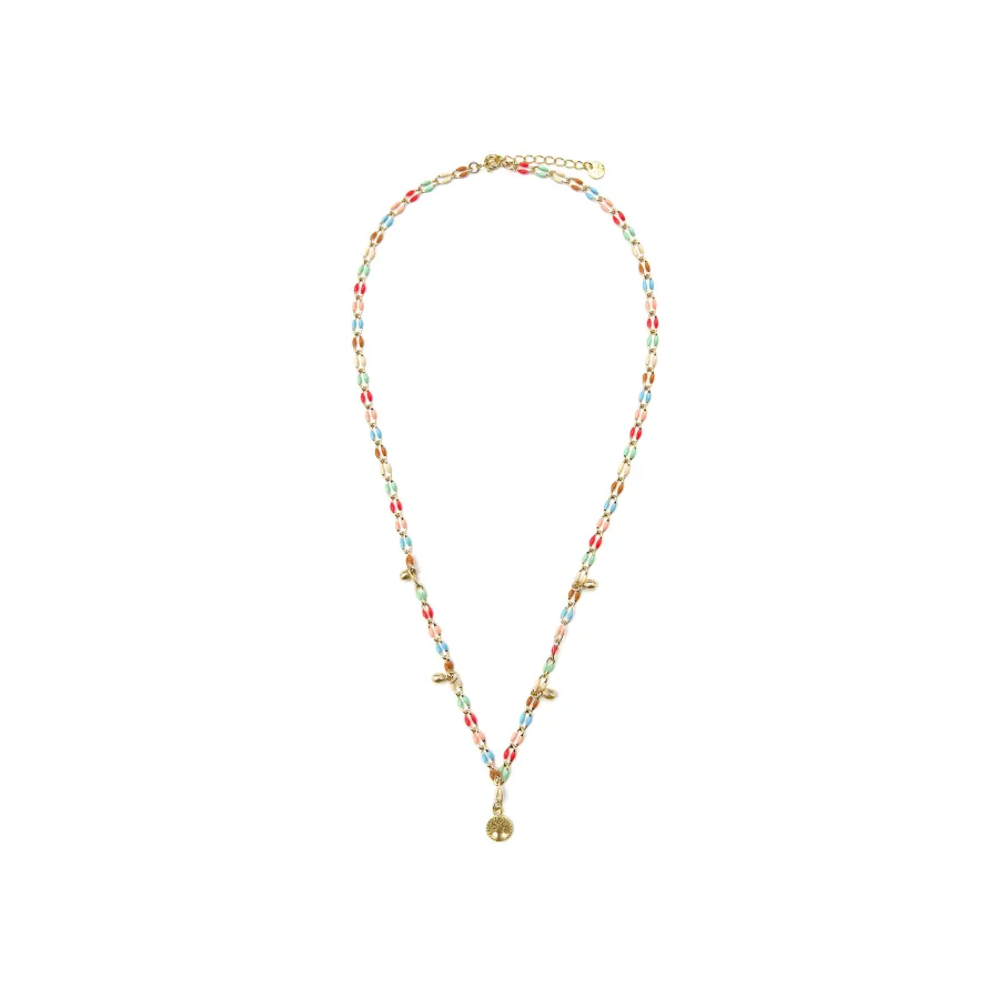 Collar de Plata de Ley 925 y Lacado Multicolor acabado oro amarillo de 18k - Ximue