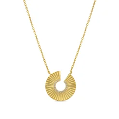 Collar de Plata de Ley 925 y Circonita Brillante acabado oro amarillo de 18k - Dragi