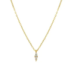 Collar de Plata de Ley 925 y Circonita Brillante acabado oro amarillo de 18k - Naswa