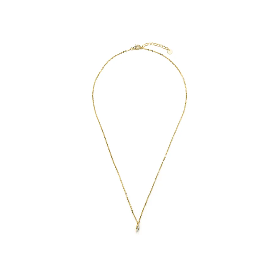 Collar de Plata de Ley 925 y Circonita Brillante acabado oro amarillo de 18k - Naswa