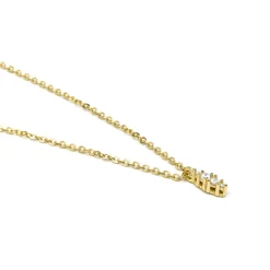 Collar de Plata de Ley 925 y Circonita Brillante acabado oro amarillo de 18k - Naswa