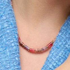 Collar de Plata de Ley 925 y Amatista Natural acabado oro amarillo de 18k - Abolg