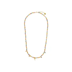 Collar de Plata de Ley 925 y Circonita Multicolor acabado en oro amarillo 18k - Esli