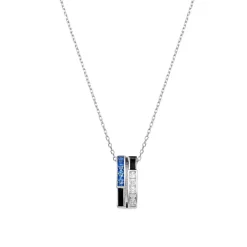 Collar de Plata de Ley 925 y Circonita Zafiro acabado rodio - Nikoa