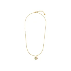 Collar de Plata de Ley 925 y Circonita Multicolor acabado en oro amarillo 18k - Horsa