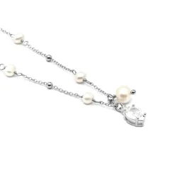 Collar de Plata de Ley 925 y Circonita Brillante acabado rodio - Lebao