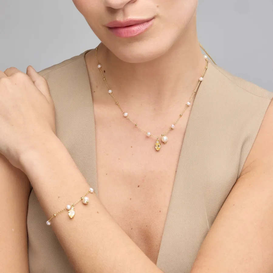 Collar de Plata de Ley 925 y Circonita Brillante acabado rodio - Lebao