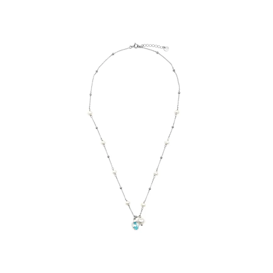 Collar de Plata de Ley 925 y Circonita Brillante acabado rodio - Lebao