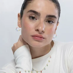 Collar de Plata de Ley 925 y Circonita Multicolor acabado en oro amarillo 18K - Alori