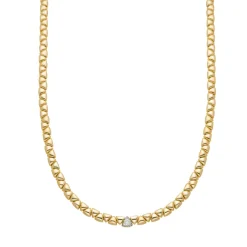 Collar de Plata de Ley 925 y Circonita Brillante acabado oro amarillo de 18k - Gaskel