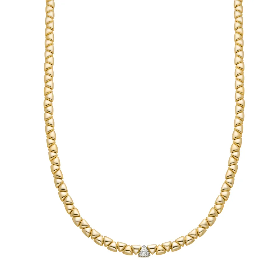 Collar de Plata de Ley 925 y Circonita Brillante acabado oro amarillo de 18k - Gaskel