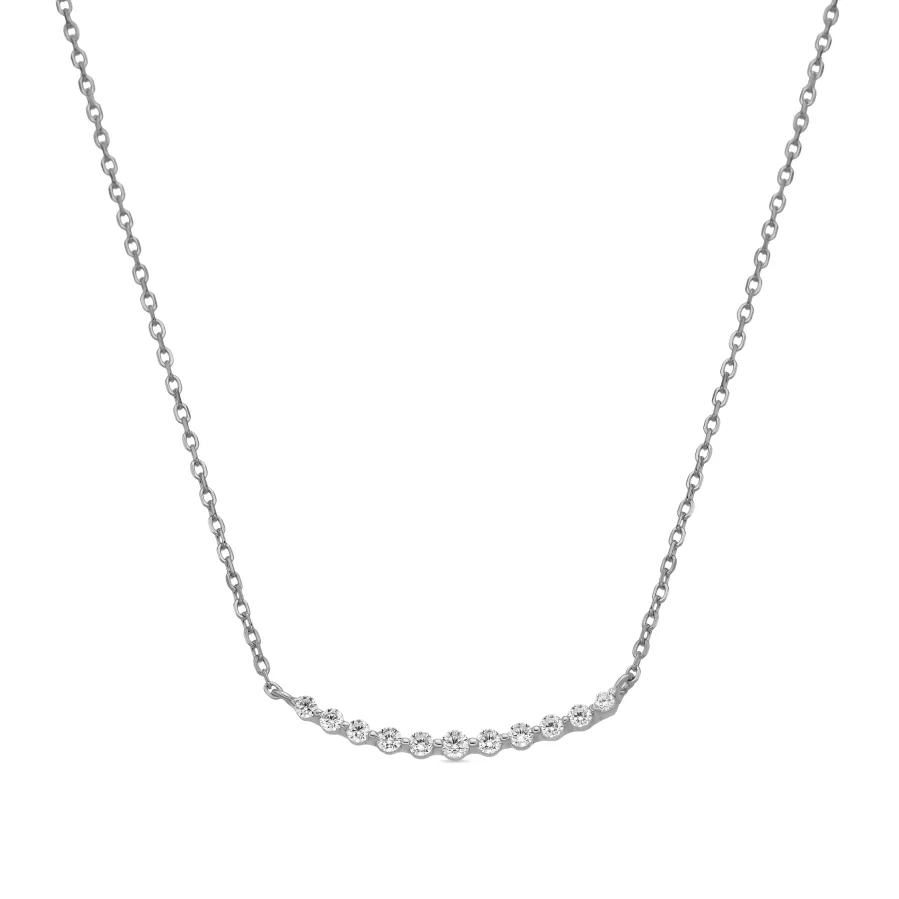 Collar de Plata de Ley 925 y Circonita Brillante acabado rodio - Copim