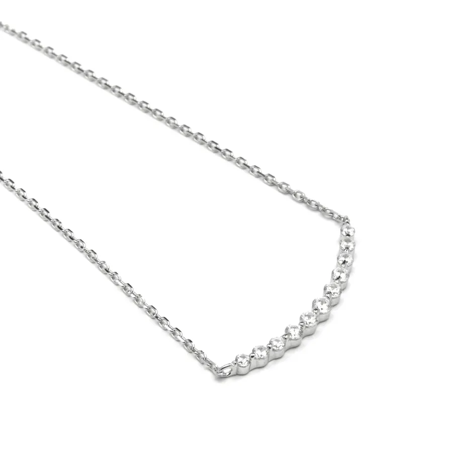 Collar de Plata de Ley 925 y Circonita Brillante acabado rodio - Copim