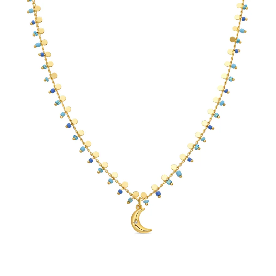 Collar de Plata de Ley 925 y Circonita Brillante acabado en oro amarillo de 18k - Limaso