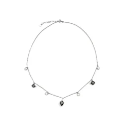 Collar de Plata de Ley 925 y Circonita Onix acabado en rodio - Irul