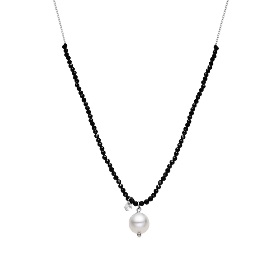 Collar de Plata de Ley 925 y Cristal Blanco acabado oro amarillo de 18k - Husu