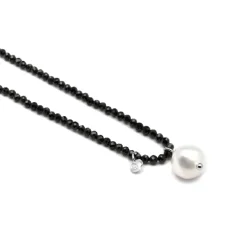 Collar de Plata de Ley 925 y Cristal Blanco acabado oro amarillo de 18k - Husu