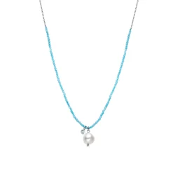 Collar de Plata de Ley 925 y Cristal Blanco acabado oro amarillo de 18k - Husu