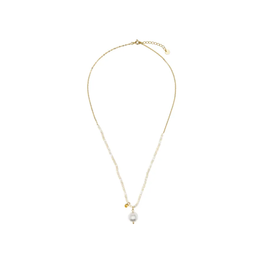 Collar de Plata de Ley 925 y Cristal Blanco acabado oro amarillo de 18k - Husu