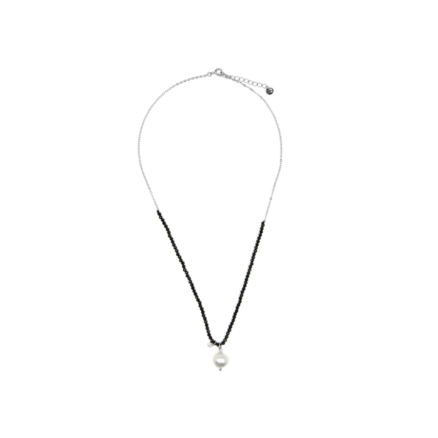 Collar de Plata de Ley 925 y Cristal Blanco acabado oro amarillo de 18k - Husu