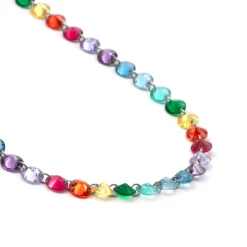 Collar de Plata de Ley 925 y Cuarzo Hidrotermal Multicolor acabado en rodio - Rasyes