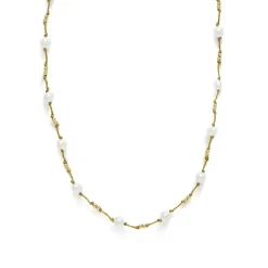 Collar de Plata de Ley 925 y Circonita Brillante acabado en oro amarillo 18k - Hilnio