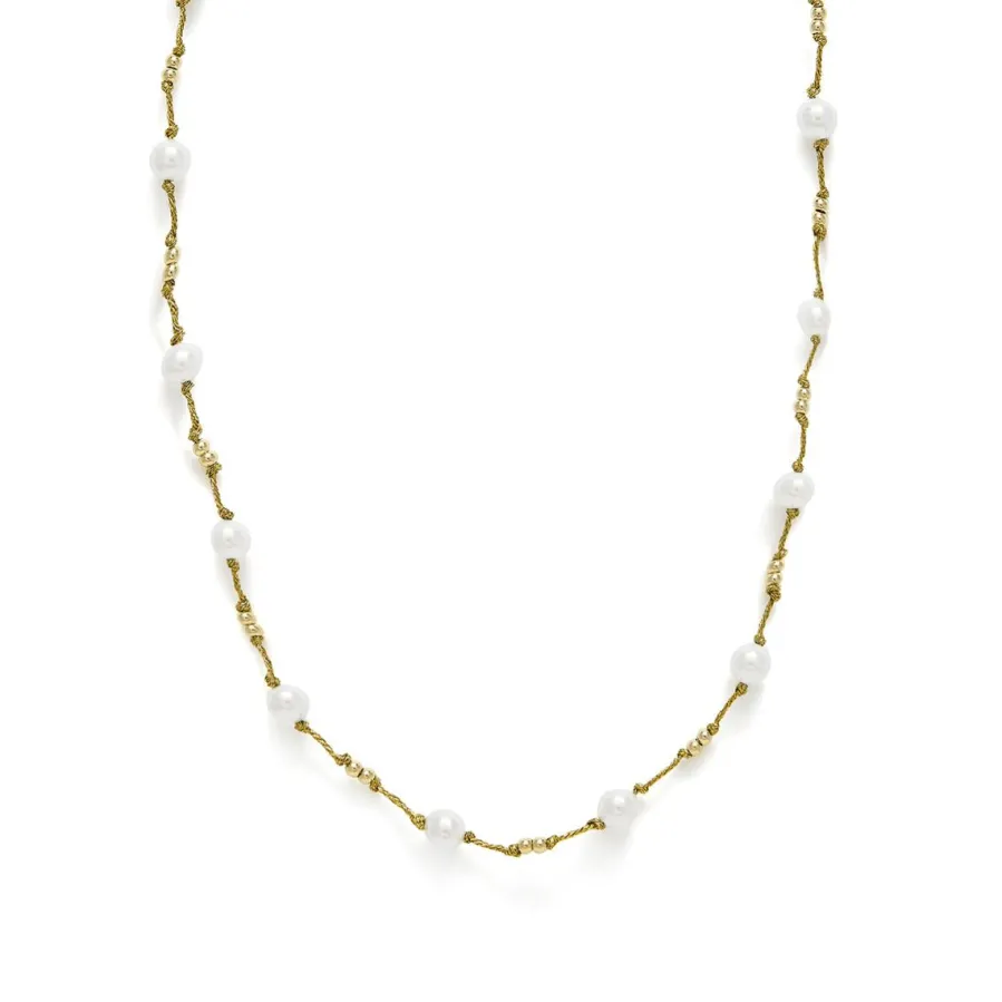 Collar de Plata de Ley 925 y Circonita Brillante acabado en oro amarillo 18k - Hilnio