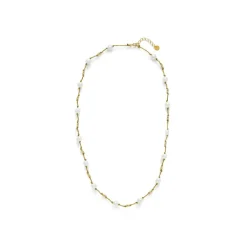 Collar de Plata de Ley 925 y Circonita Brillante acabado en oro amarillo 18k - Hilnio