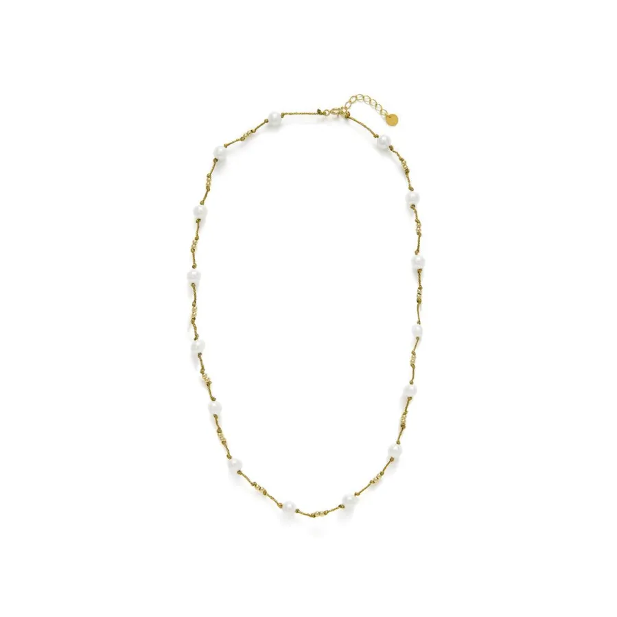 Collar de Plata de Ley 925 y Circonita Brillante acabado en oro amarillo 18k - Hilnio