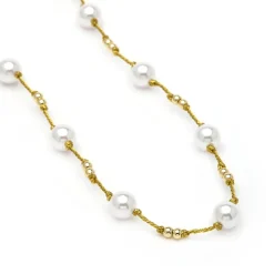 Collar de Plata de Ley 925 y Circonita Brillante acabado en oro amarillo 18k - Hilnio