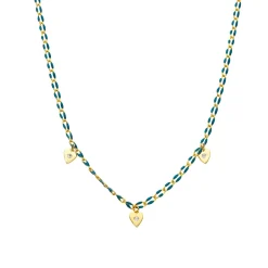 Collar de Plata de Ley 925 y Lacado Azul acabado oro amarillo de 18k - Drukya