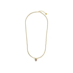 Collar de Plata de Ley 925 y Circonita Multicolor acabado en oro amarillo 18k - Aldra