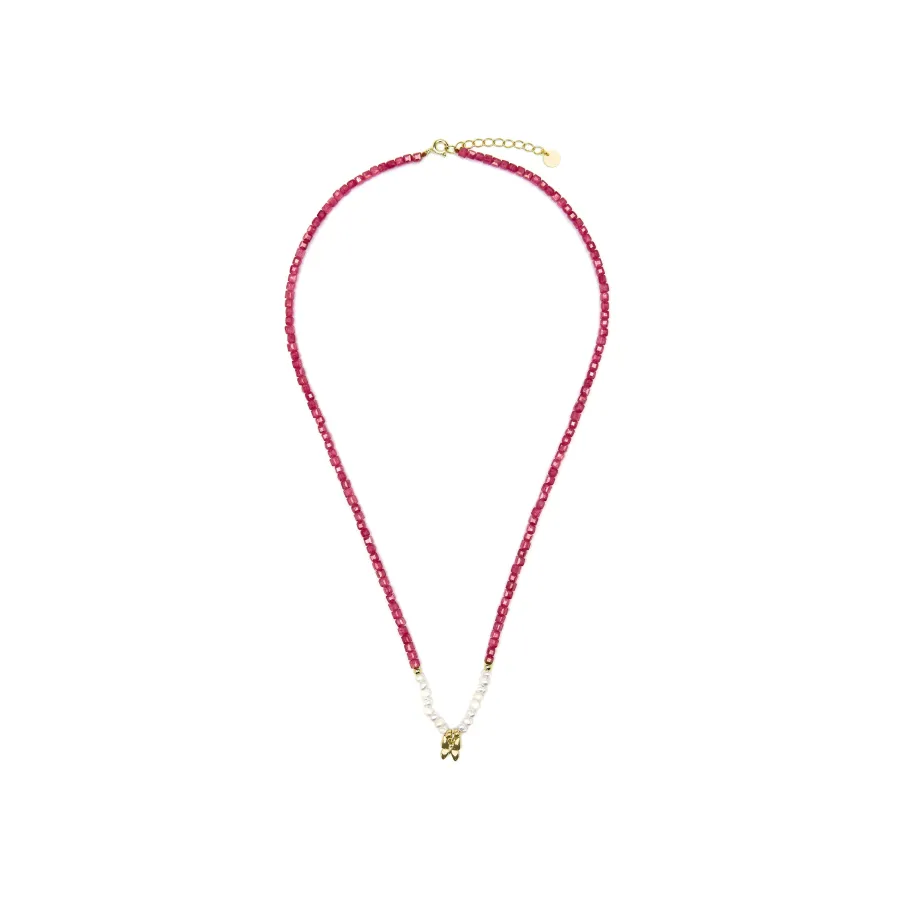 Collar de Plata de Ley 925 y Perla Blanca acabado oro amarillo de 18k - Gama