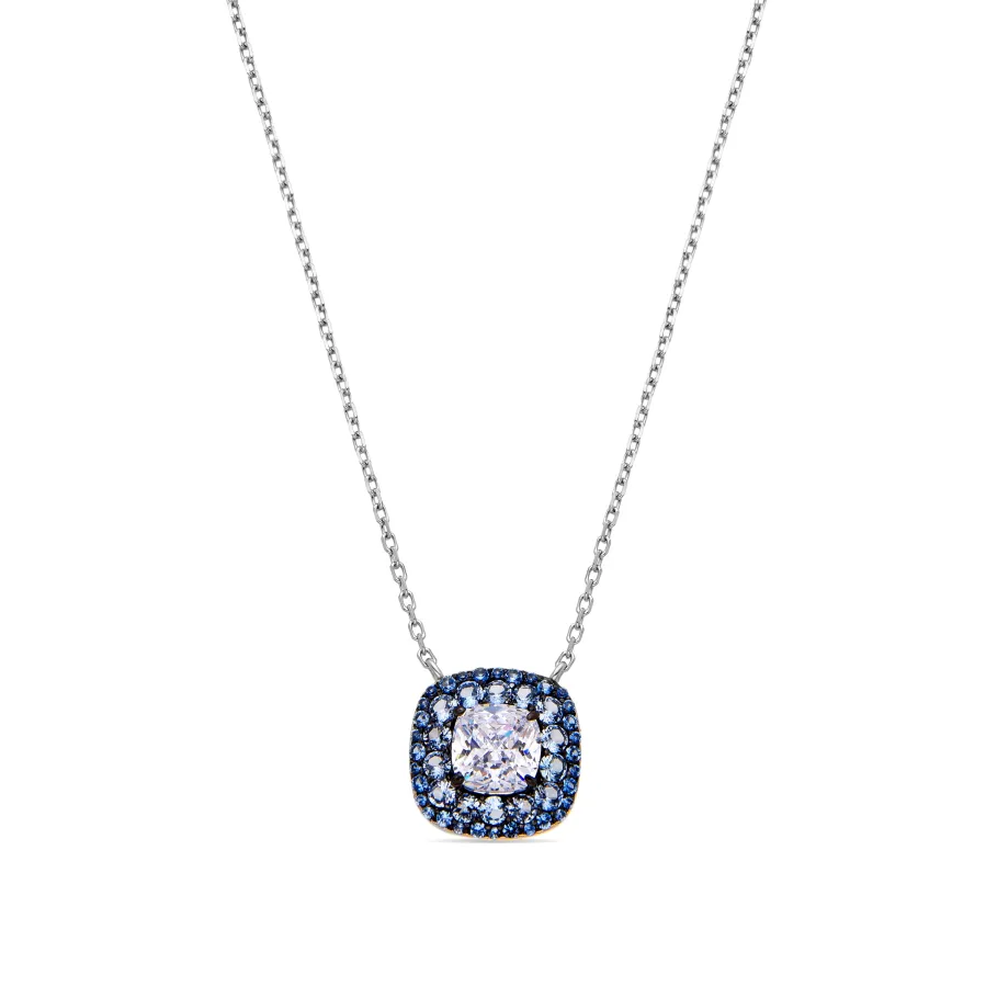 Collar de Plata de Ley 925 y Circonita Topacio Azul acabado en rodio - Salug