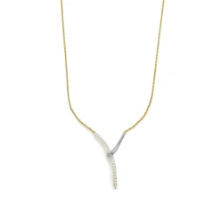 Collar de Plata de Ley 925 y Circonita Brillante acabado en oro amarillo 18k - Kitsa