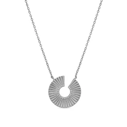 Collar de Plata de Ley 925 y Circonita Brillante acabado rodio - Dragi