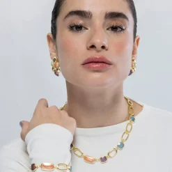 Collar de Resina Multicolor acabado en oro amarillo 18K - Orzur