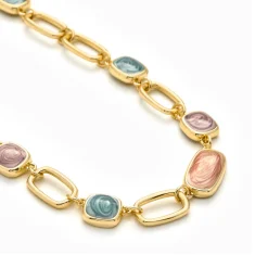 Collar de Resina Multicolor acabado en oro amarillo 18K - Orzur