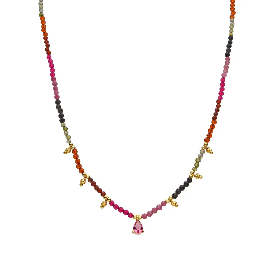 Collar de Turmalina Multicolor acabado en oro amarillo 18K - Baim